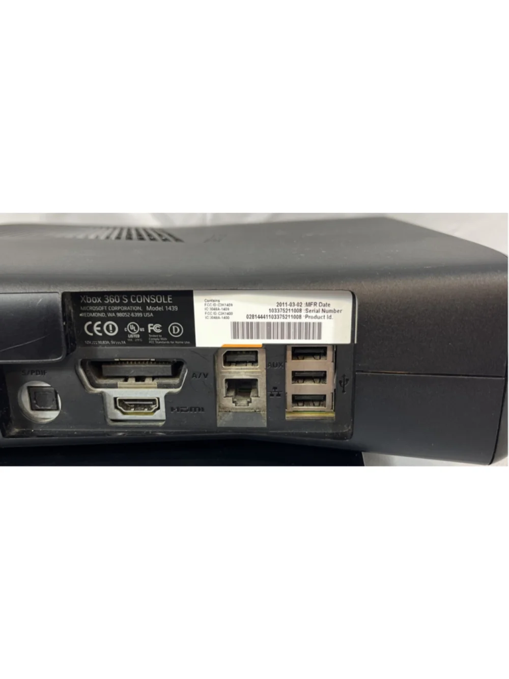Microsoft Xbox 360 S Model 1439 Video Game Console W/ Power Supply EUC TESTED